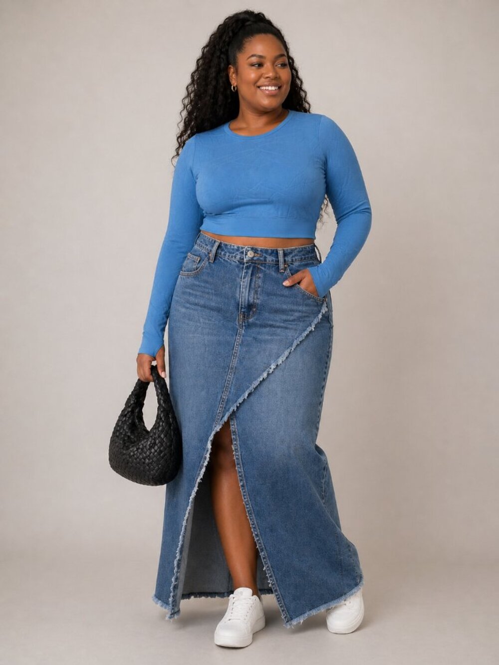 Sweaty Betty Blue Motion Jacquard Long Sleeve Crop Top Thumbholes Size L - Picture 7 of 7